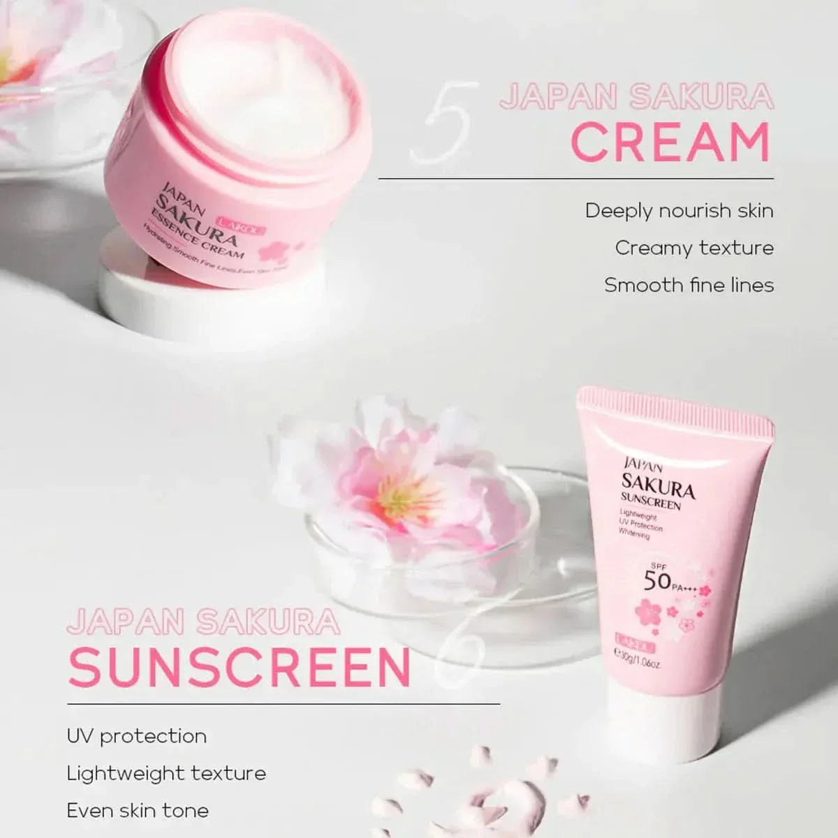 Japan Sakura Skincare Gift Set – 6 Essential Products for Radiant, Youthful Skin - Glam Global UKJapan Sakura