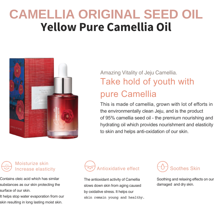 [JEJU INDI] Camellia Original Seed Oil - Pure Essence 30ml - Glam Global UKJEJU INDI