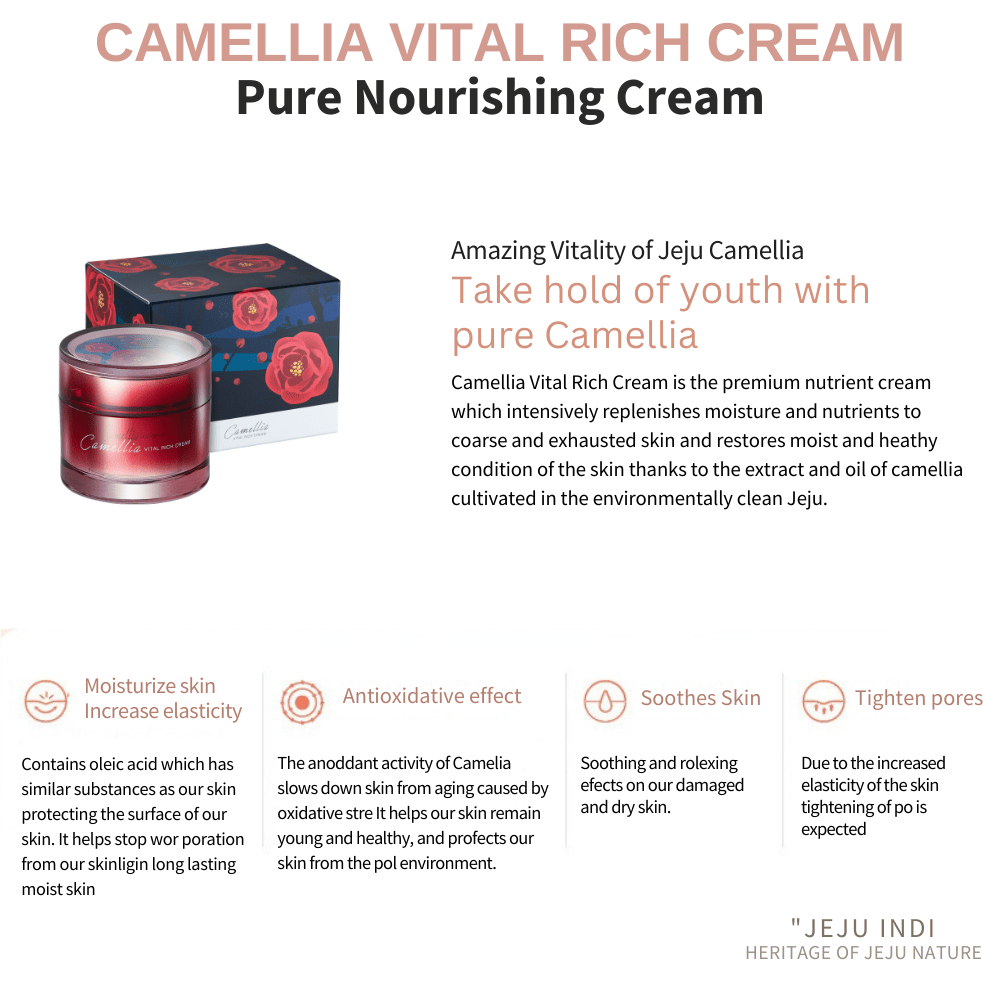 [JEJU INDI] Camellia Vital Rich Cream 50ml - Glam Global UKJEJU INDI
