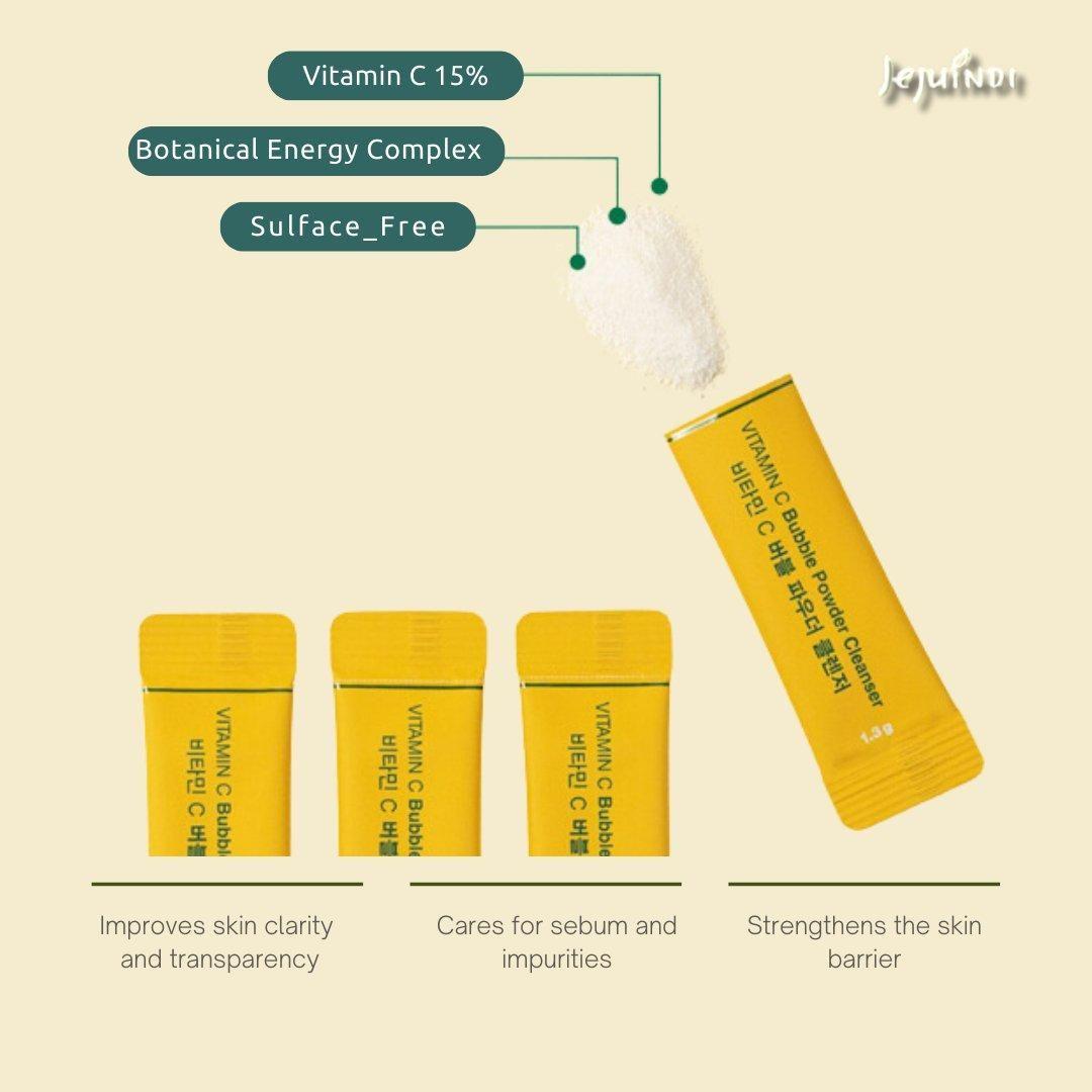 [JEJU INDI] Vitamin C Bubble Powder Cleanser 30ea - Glam Global UKJEJU INDI