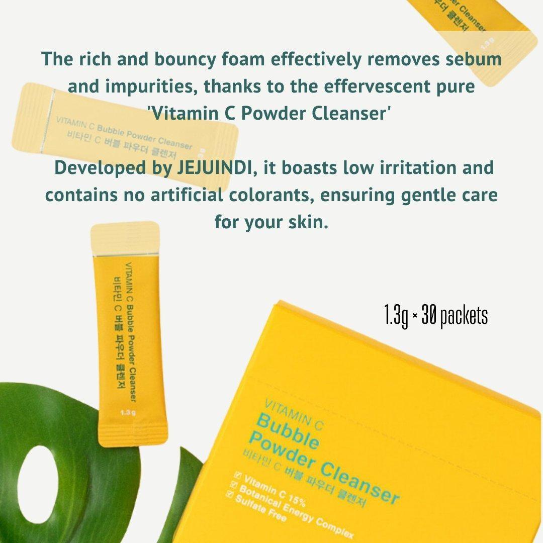 [JEJU INDI] Vitamin C Bubble Powder Cleanser 30ea - Glam Global UKJEJU INDI