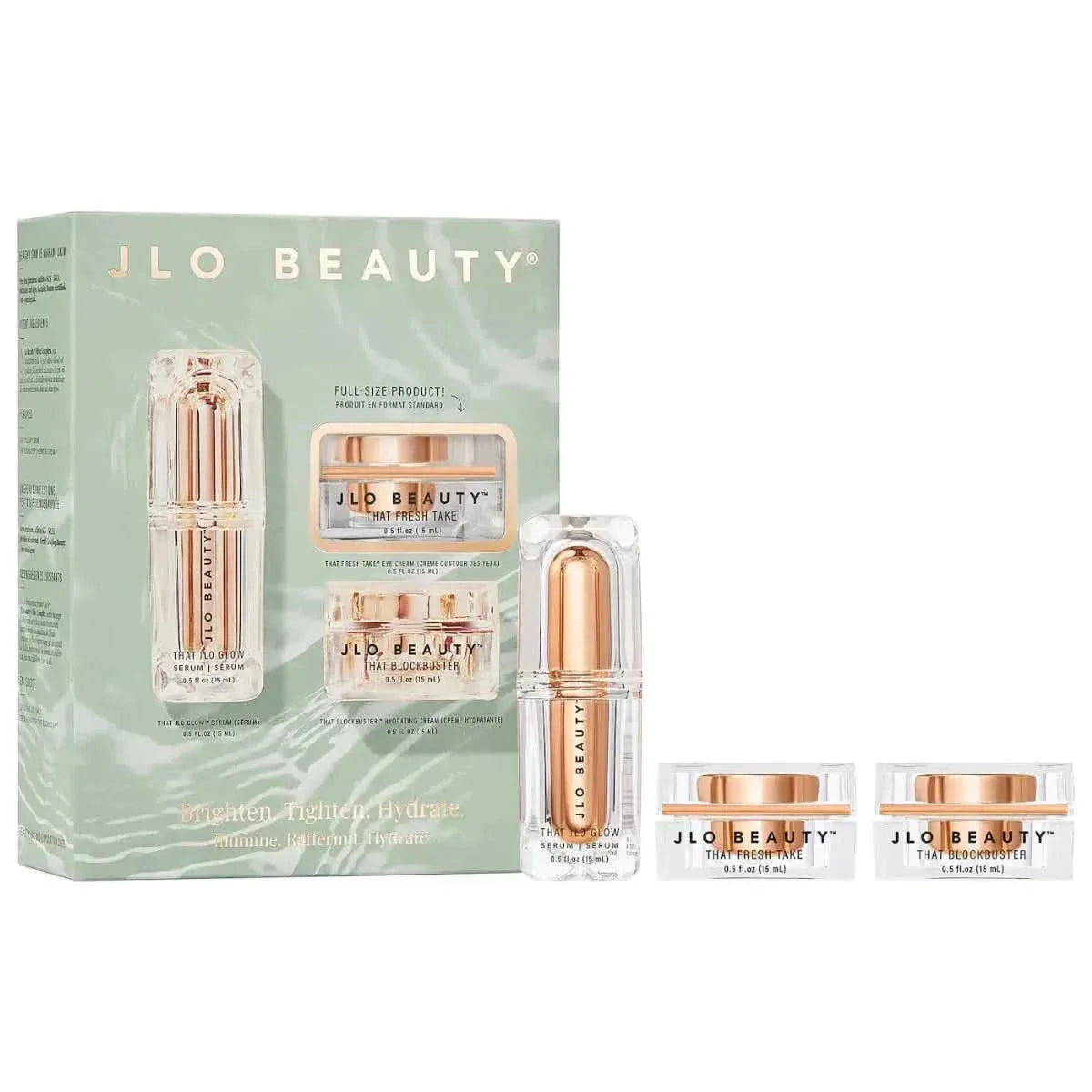 JLo Beauty Brighten. Tighten. Hydrate. 3 - Piece Set - Glam Global UKJLo Beauty