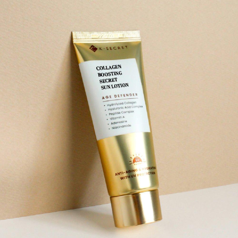 K - SECRET Collagen Boosting Secret Sun Lotion 60ml - Glam Global UKK - SECRET