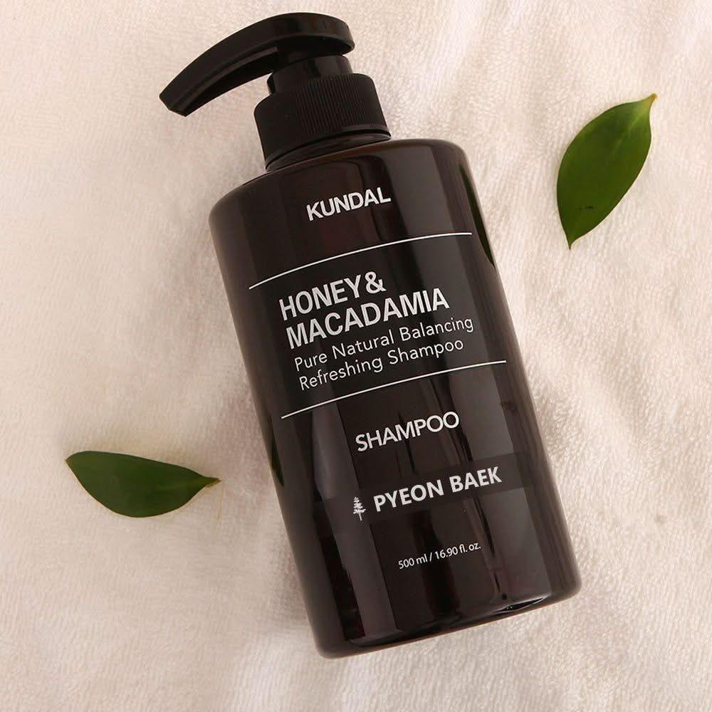 KUNDAL HONEY&MACADAMIA Pure Natural Balancing Refreshing Shampoo 500ml #PYEON BAEK - Glam Global UKKUNDAL