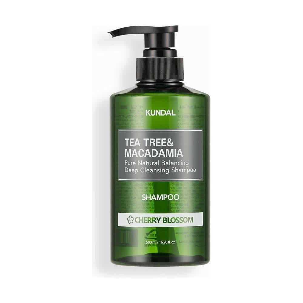 KUNDAL TEA TREE&MACADAMIA Pure Natural Balancing Deep Cleansing Shampoo 500ml #CHERRY BLOSSOM - Glam Global UKKUNDAL