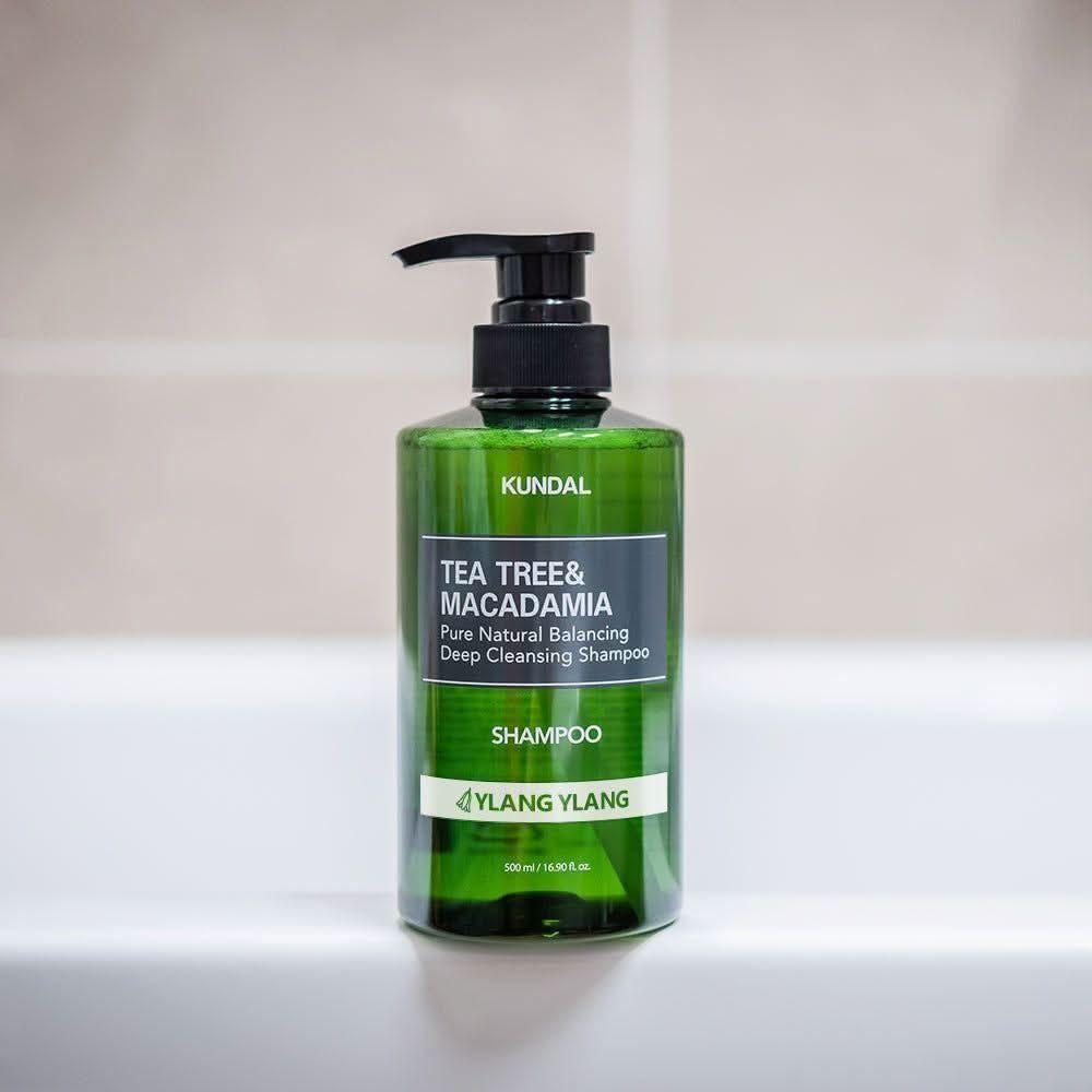 KUNDAL TEA TREE&MACADAMIA Pure Natural Balancing Deep Cleansing Shampoo 500ml #YLANG YLANG - Glam Global UKKUNDAL