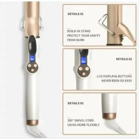 LCD Electric Curling Iron – Large Curl Styler for Voluminous Curls - Glam Global UKGlam Global UK