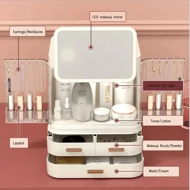 LED Desktop Storage Box: The Ultimate Organizer with Illuminating Features - Glam Global UKGlam Global UK