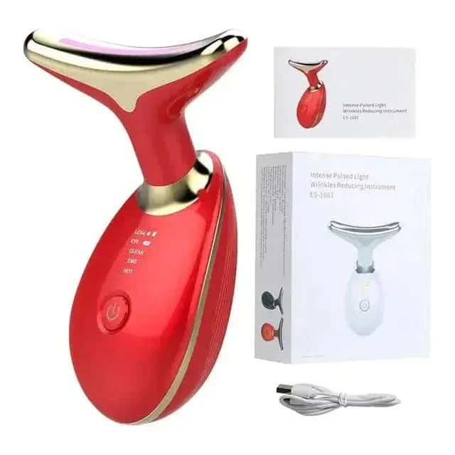 LED Light Therapy & Heat Treatment Anti Wrinkle Face & Neck Massager - Glam Global UKGlam Global UK