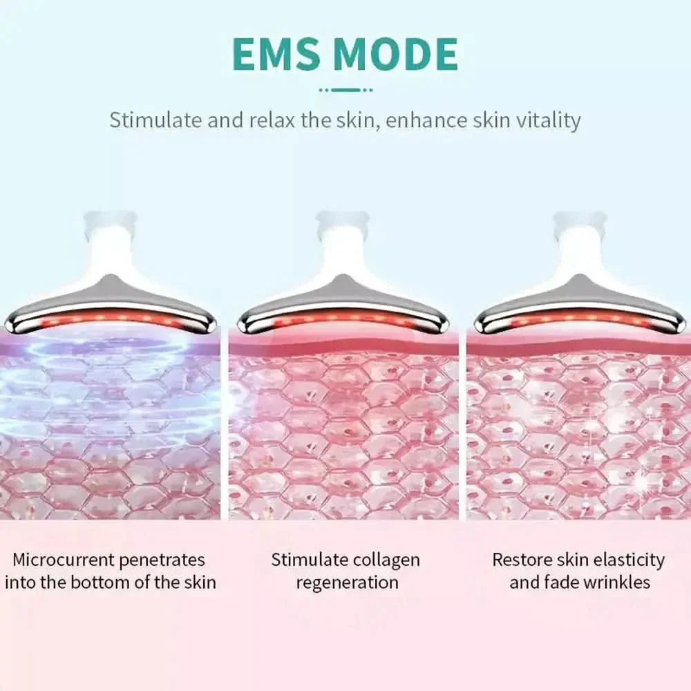 LED Light Therapy & Heat Treatment Anti Wrinkle Face & Neck Massager - Glam Global UKGlam Global UK