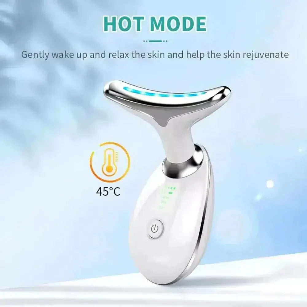 LED Light Therapy & Heat Treatment Anti Wrinkle Face & Neck Massager - Glam Global UKGlam Global UK