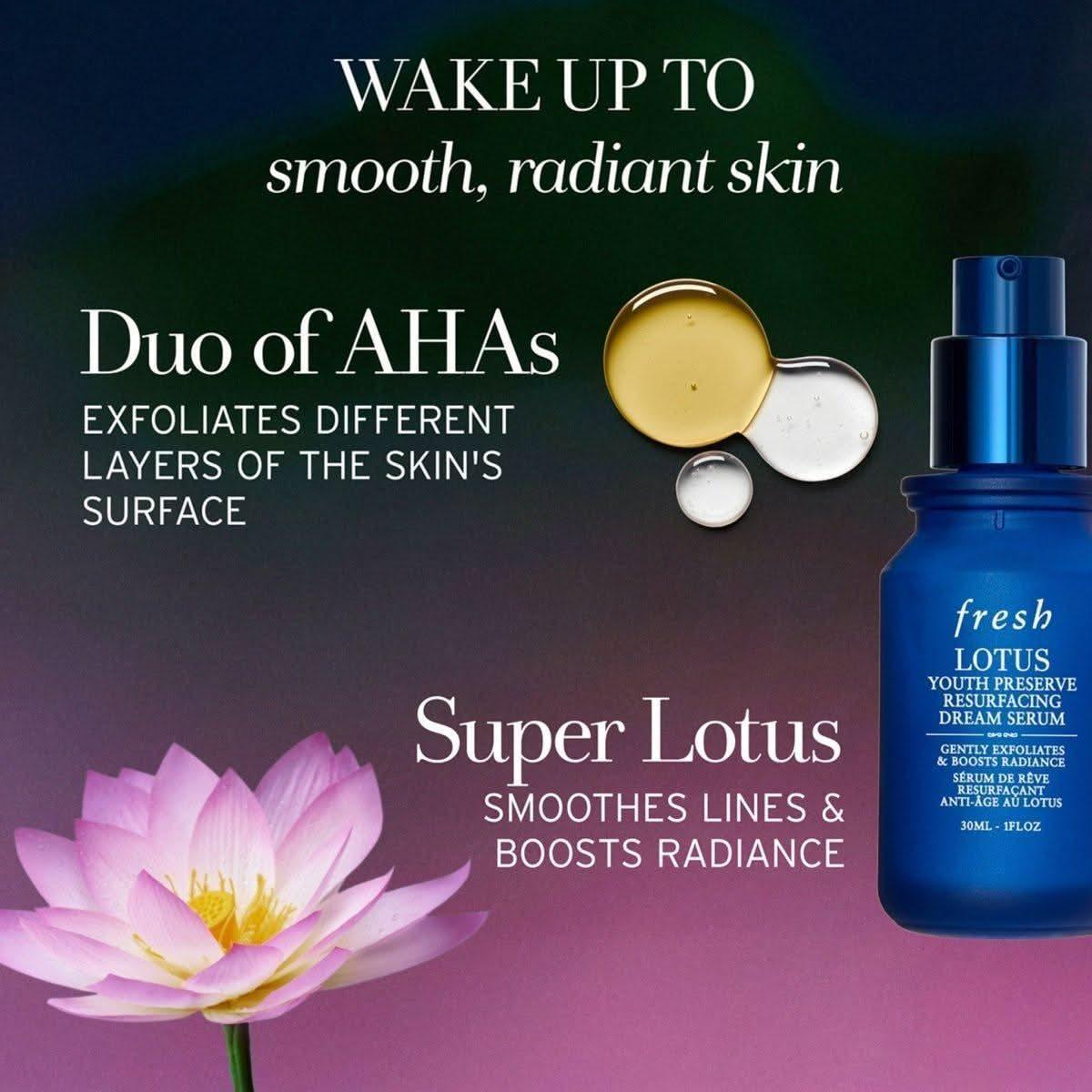 Fresh Lotus AHA Resurfacing Gentle Serum - 30ml - Glam Global UKFresh