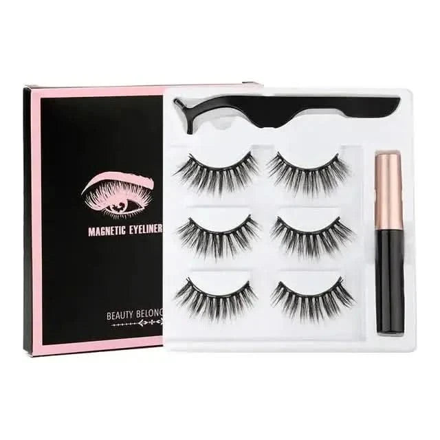 Magnetic Eyelashes Set with Waterproof Eyeliner and Tweezer - Glam Global UKGlam Global UK