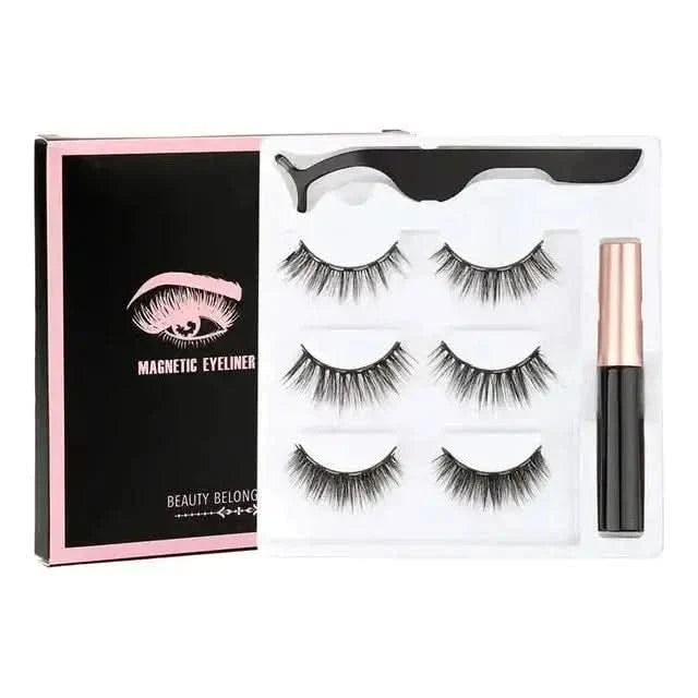 Magnetic Eyelashes Set with Waterproof Eyeliner and Tweezer - Glam Global UKGlam Global UK