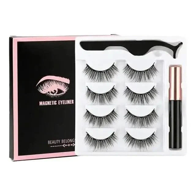 Magnetic Eyelashes Set with Waterproof Eyeliner and Tweezer - Glam Global UKGlam Global UK