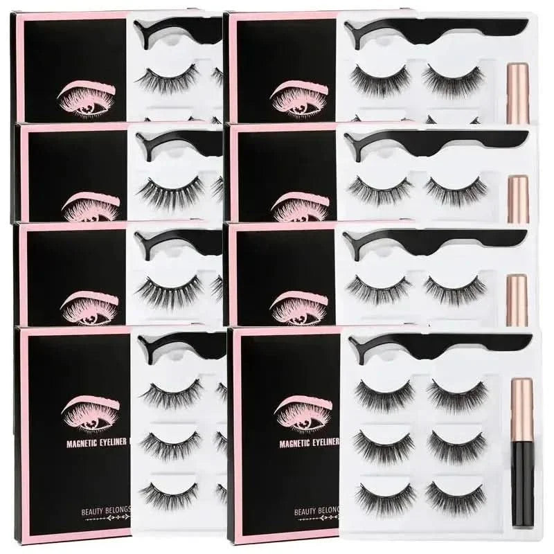 Magnetic Eyelashes Set with Waterproof Eyeliner and Tweezer - Glam Global UKGlam Global UK