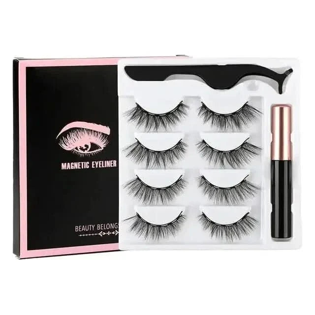 Magnetic Eyelashes Set with Waterproof Eyeliner and Tweezer - Glam Global UKGlam Global UK