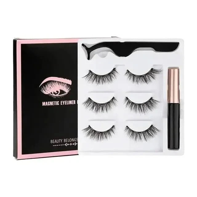Magnetic Eyelashes Set with Waterproof Eyeliner and Tweezer - Glam Global UKGlam Global UK