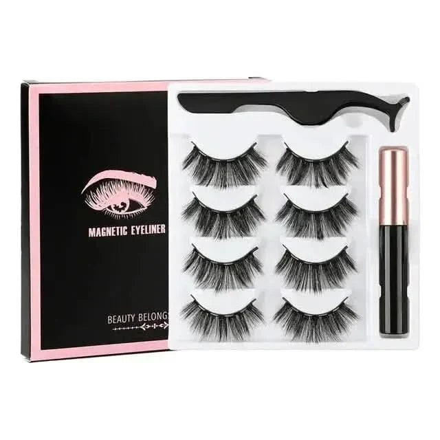 Magnetic Eyelashes Set with Waterproof Eyeliner and Tweezer - Glam Global UKGlam Global UK