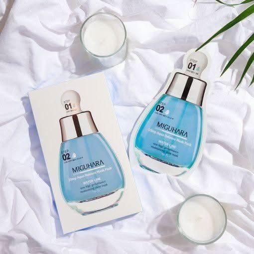 MIGUHARA 2 Step Aqua Balance Mask Pack (1.7ml + 25ml) x 1 sheet - Glam Global UKMIGUHARA