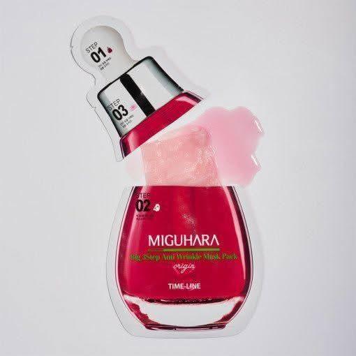 MIGUHARA Big 3 Step Anti - Wrinkle Mask Pack Origin 1.7ml + 25ml + 2ml - Glam Global UKMIGUHARA