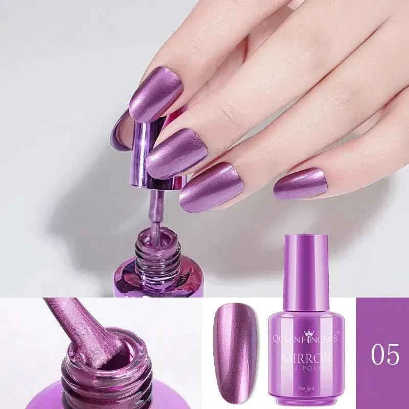Mirror Nail Polish | High - Shine Metallic Finish | Long - Lasting & Durable | 8ml Bottle - Glam Global UKGlam Global UK