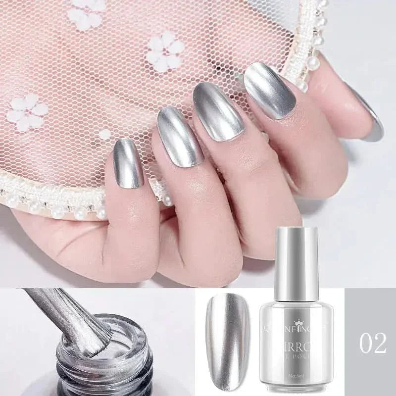 Mirror Nail Polish | High - Shine Metallic Finish | Long - Lasting & Durable | 8ml Bottle - Glam Global UKGlam Global UK