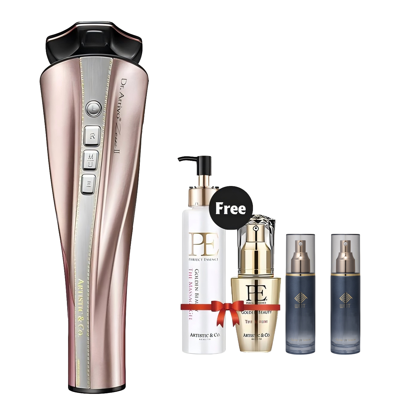 Dr. Arrivo THE ZEUS II – 9-MFIP Anti-Ageing Beauty Device | RF, EMS & LED | Rose Gold | Japanese Beauty Tech