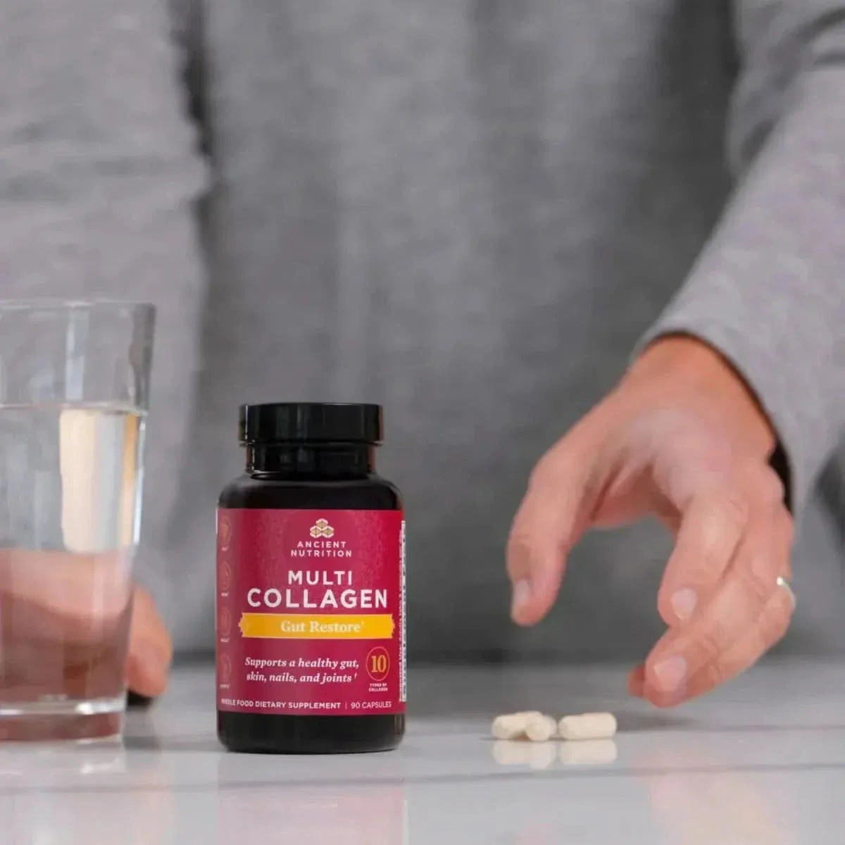 Ancient Nutrition Multi Collagen Gut Restore 90 Capsules - Glam Global UKAncient Nutrition