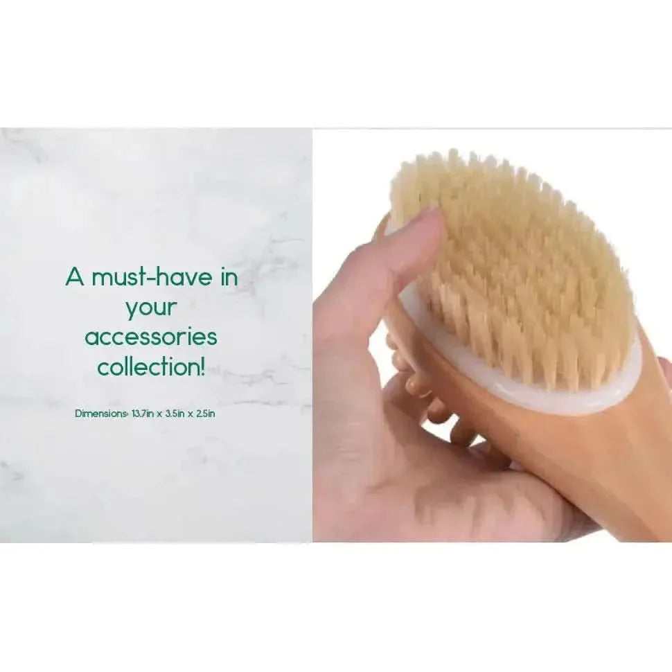 Natural Boar Bristle Bath & Body Massage Brush - Glam Global UKGlam Global UK