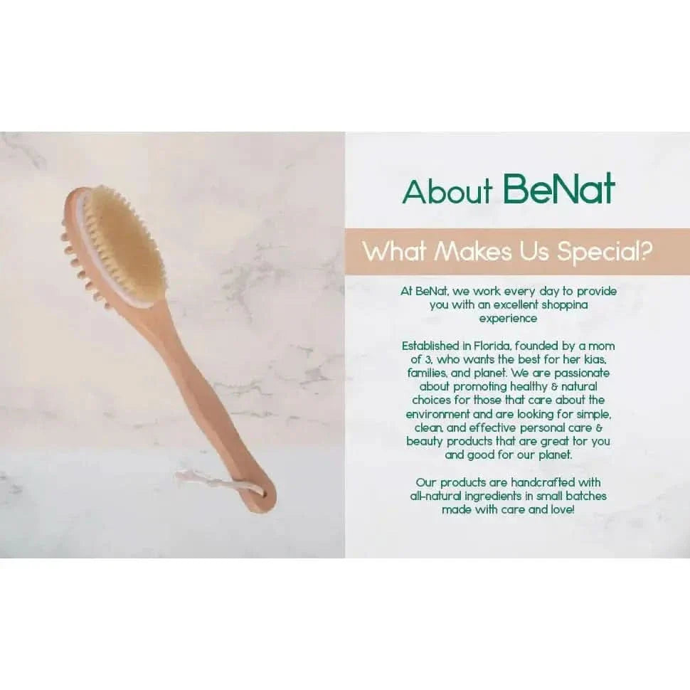 Natural Boar Bristle Bath & Body Massage Brush - Glam Global UKGlam Global UK