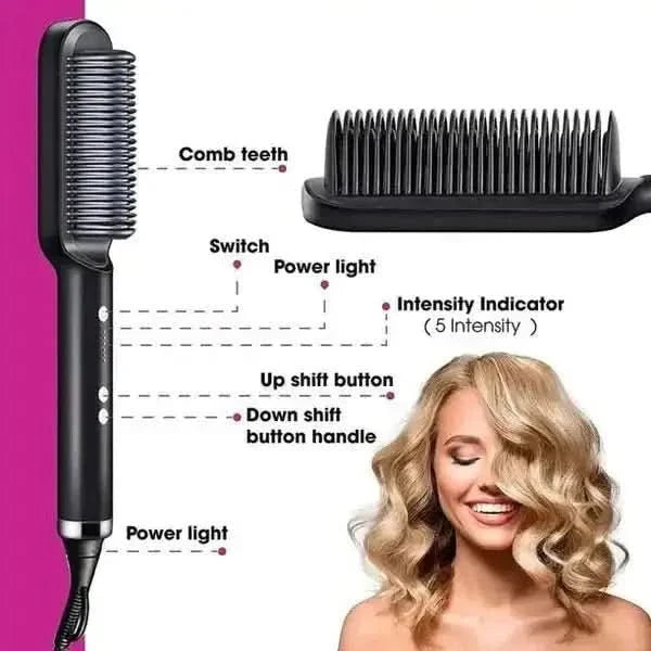 Negative Ion Hair Straightener Styling Comb: Unlock Silky Smooth Hair - Glam Global UKGlam Global UK