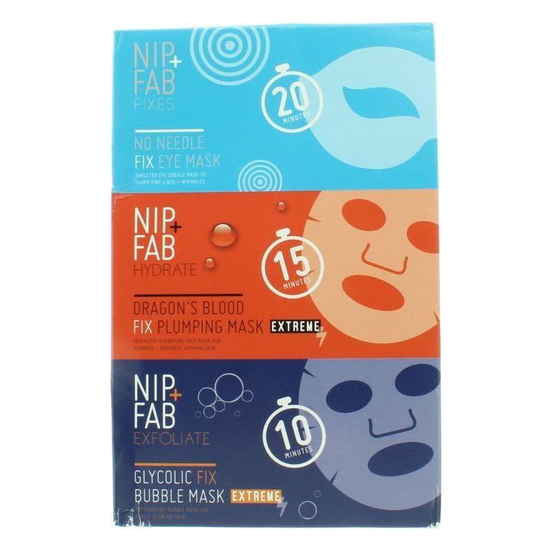 Nip+Fab Glycolic Acid Face Mask Fix Dragon's Blood No Needle Fix Eye 3 x Masks - Glam Global UKNip & Fab