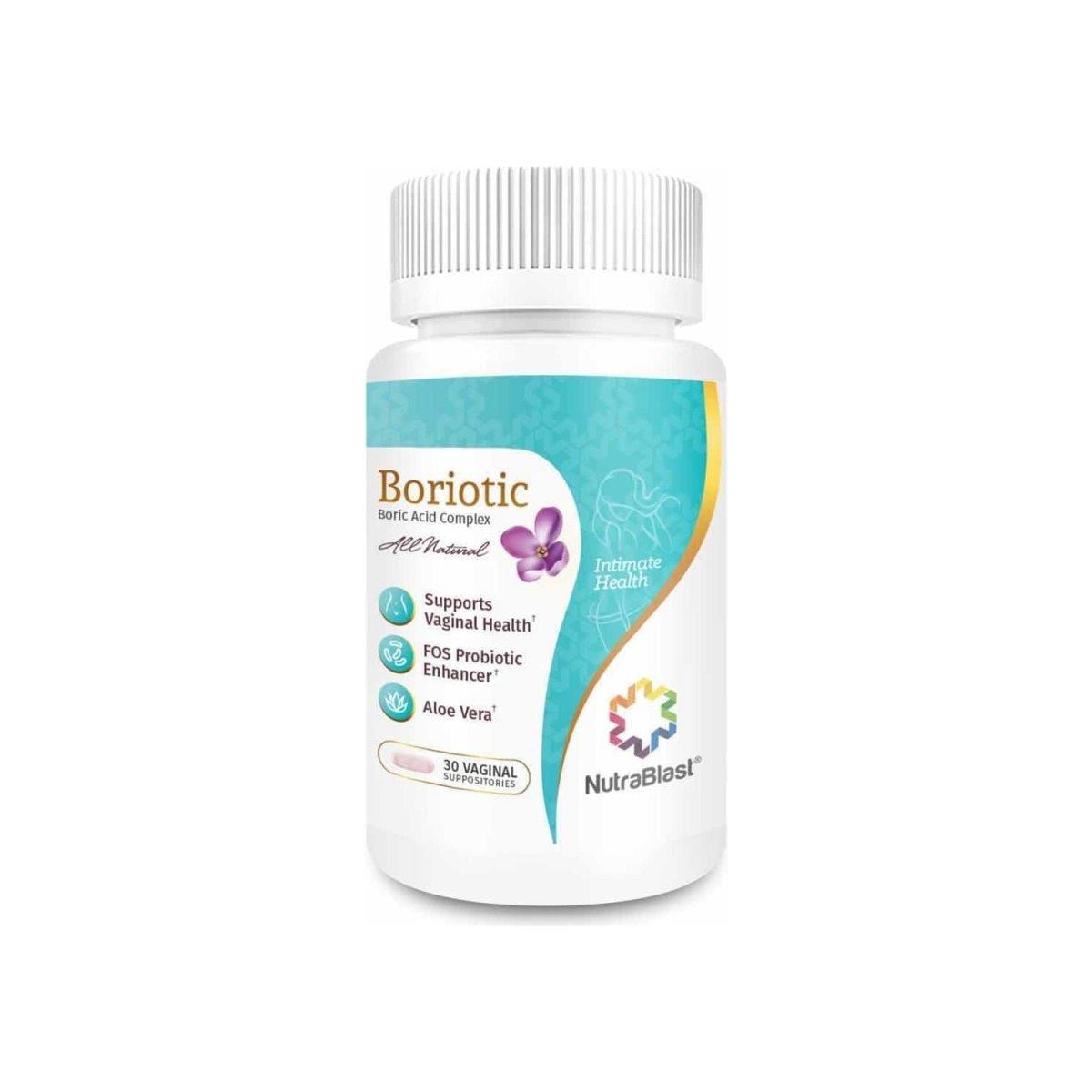 NutraBlast Boric Acid Suppositories w/ Aloe Vera & FOS Probiotic - Glam Global UKNutraBlast