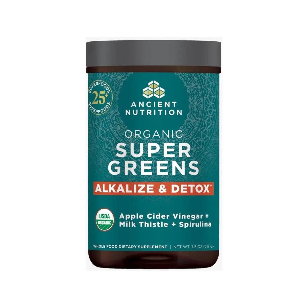 Ancient Nutrition Organic SuperGreens Alkalize & Detox Powder - 213g - Glam Global UKAncient Nutrition