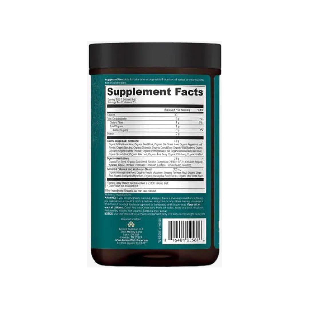 Ancient Nutrition Organic SuperGreens - Greens Flavour - 25 Servings - Glam Global UKAncient Nutrition