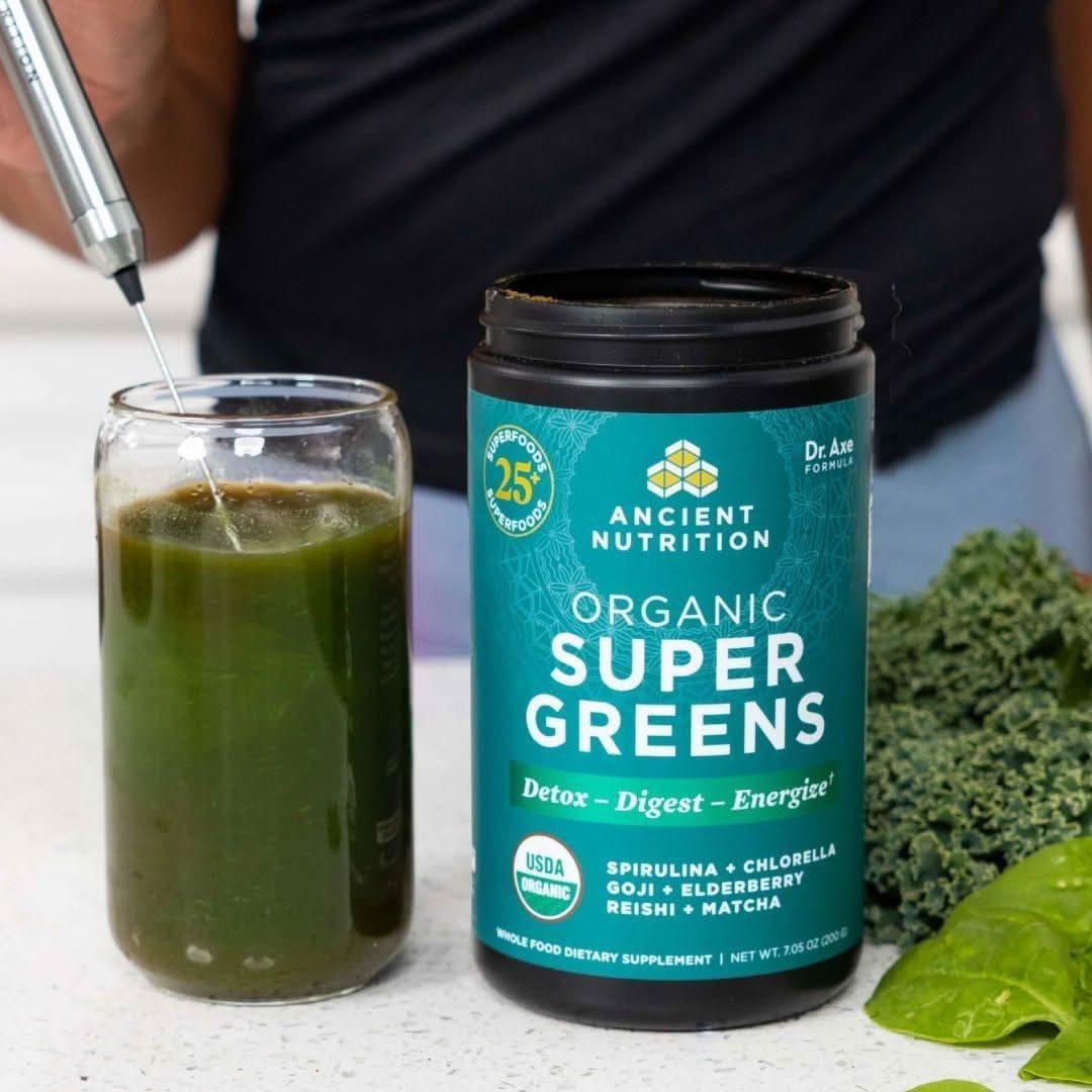 Ancient Nutrition Organic SuperGreens - Greens Flavour - 25 Servings - Glam Global UKAncient Nutrition