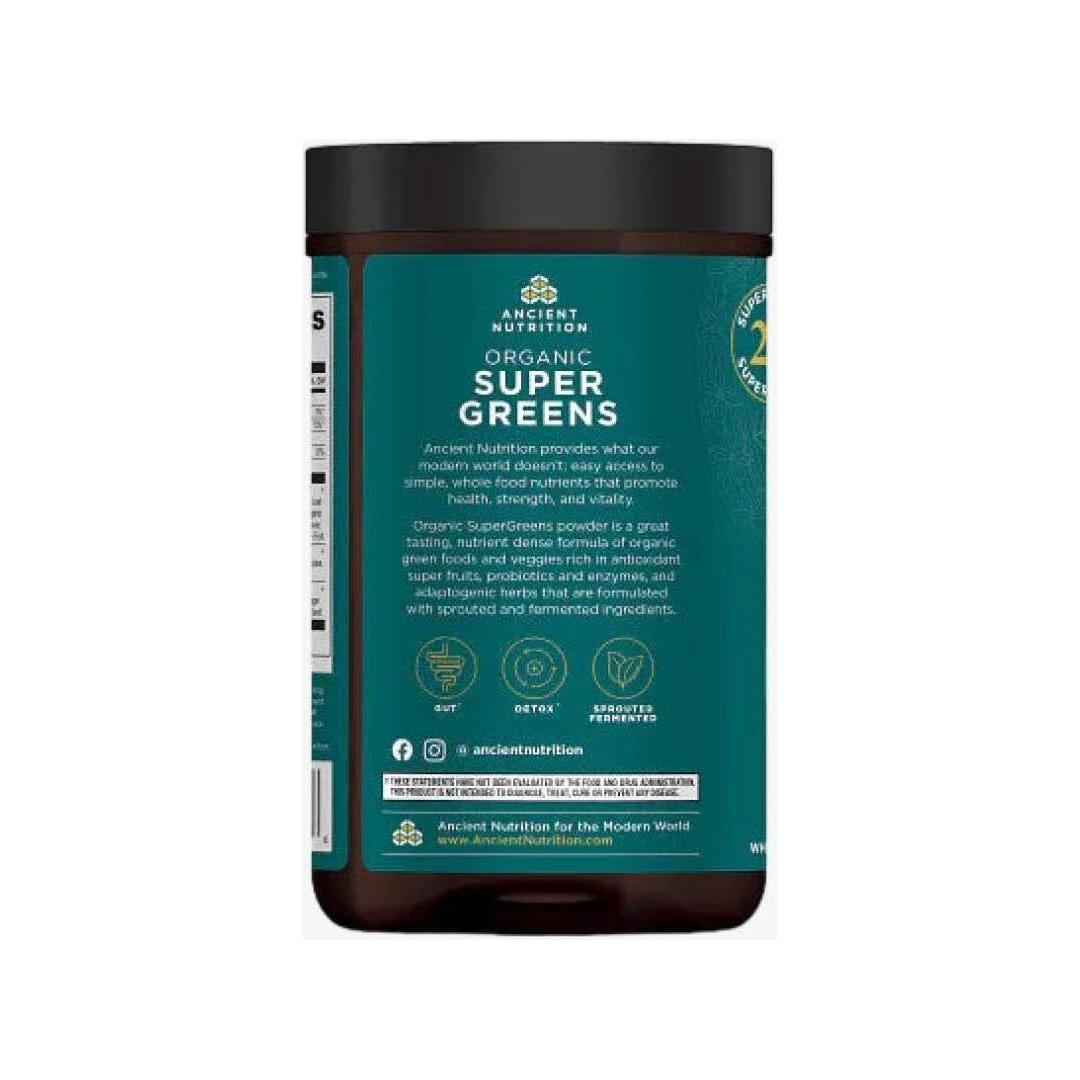 Ancient Nutrition Organic SuperGreens - Greens Flavour - 25 Servings - Glam Global UKAncient Nutrition