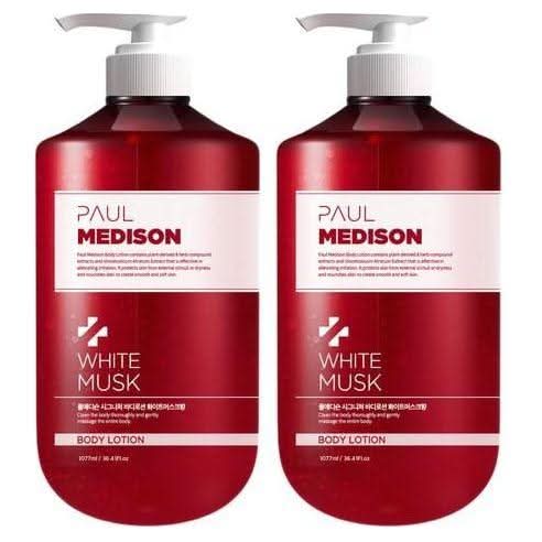 PAUL MEDISON Signature Perfume Body Lotion White Musk 1,077ml X 2 | Extra Dry Skin Nourishment - Glam Global UKPAUL MEDISON