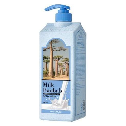 BIOKLASSE LECHE BAOBAB Gel de Ducha – Almizcle Blanco 1000ml | Nutritivo, pH Equilibrado y Lujosamente Perfumado