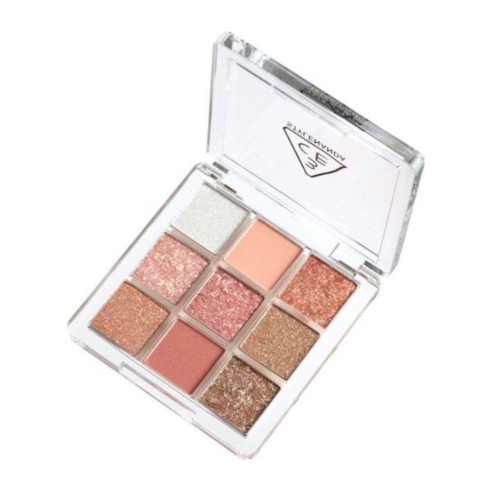 3CE Multi Eye Color Palette – Delightful 8.1g | Paleta de sombras de ojos coral y melocotón de 9 colores