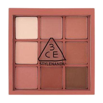 3CE Multi Eye Color Palette 8.1g – Dry Bouquet | Paleta de sombras de ojos rosa tenue de 9 tonos