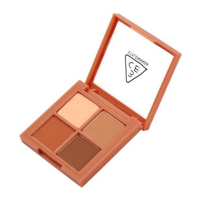 Paleta de sombras de ojos 3CE Mini Multi Eye Color – 3.5g (#Brown Rum) | Tonos cálidos marrón anaranjado para profundidad y definición
