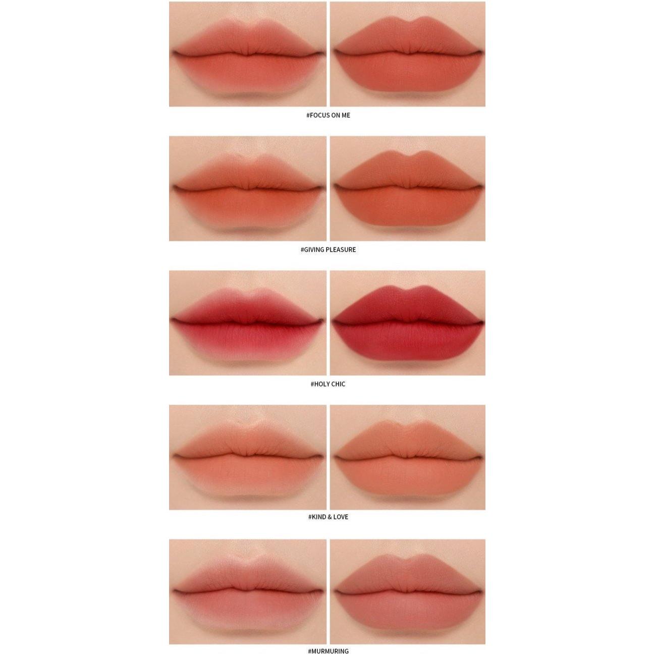 3CE Soft Matte Lipstick – 10 colores | Acabado mate ligero con confort cremoso