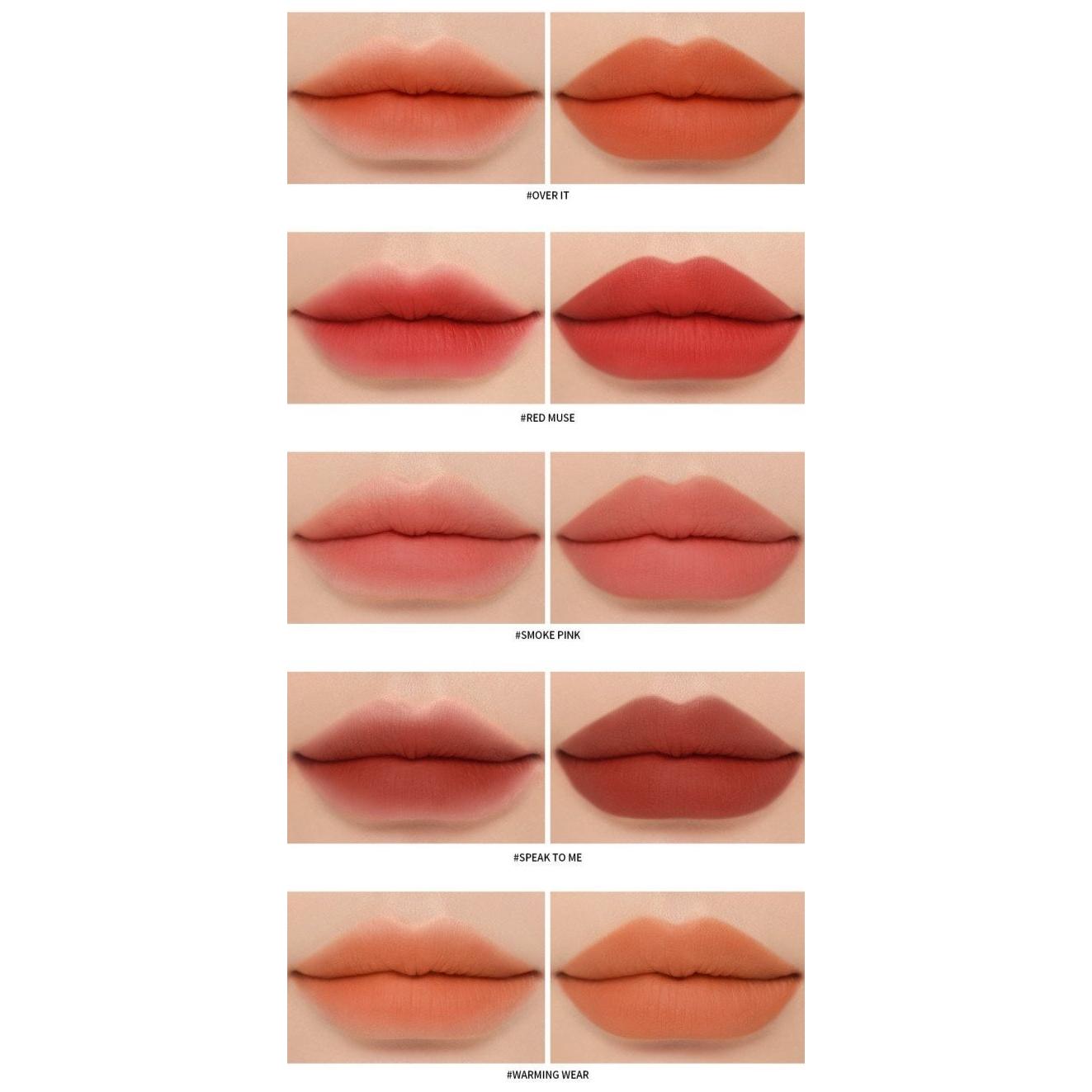 3CE Soft Matte Lipstick – 10 colores | Acabado mate ligero con confort cremoso