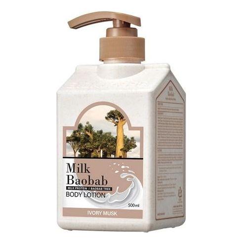 BIOKLASSE Leche Corporal BAOBAB – Almizcle de Marfil – 500ml | Hidratación de Rápida Absorción con un Aroma Sofisticado