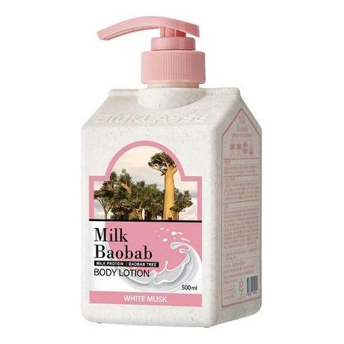 Loción Corporal BIOKLASSE LECHE BAOBAB – Almizcle Blanco – 500ml | Hidratación Profunda con un Seductor Aroma Floral