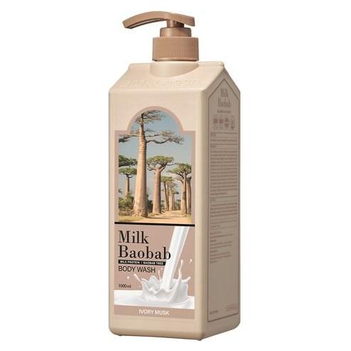 BIOKLASSE MILK BAOBAB Gel de Baño – 1000ml | Limpieza Suave y Fragancia Duradera a Almizcle de Marfil