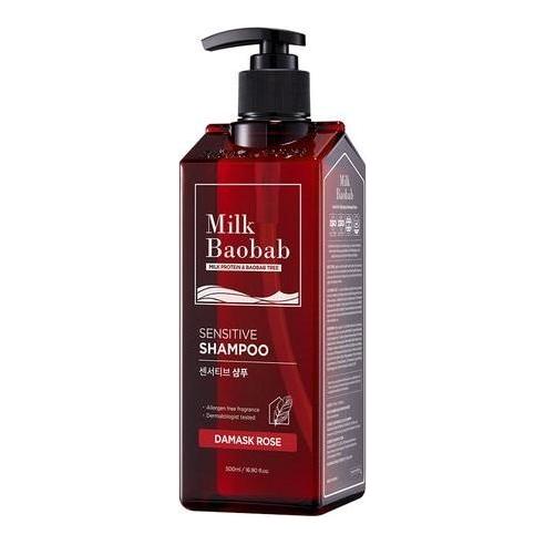 BIOKLASSE LECHE BAOBAB Champú Capilar Sensible – 500ml | Cuidado Suave del Cuero Cabelludo con Rosa Damascena