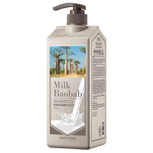 BIOKLASSE LECHE BAOBAB Champú para el cabello 1000ml – Jabón Blanco | Calmante y Frescor Duradero
